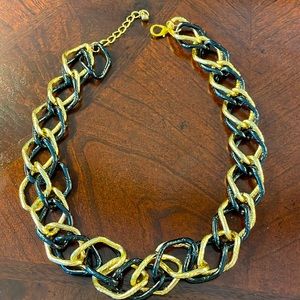 Costume gold and black chain necklace